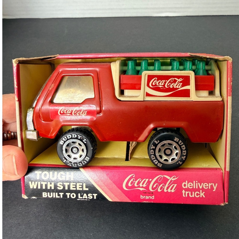 Vintage 1985 Buddy L Coca-Cola Delivery Truck Brute Steel Toy 420 L In Box